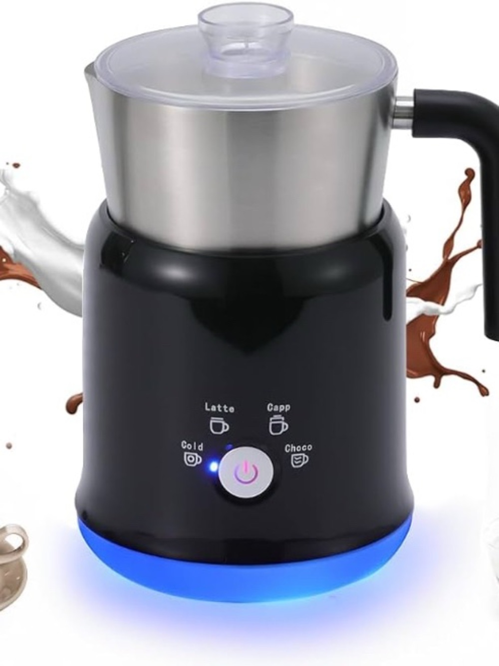 Milk Frother 4-in-1 Electric Milk Frother - Black